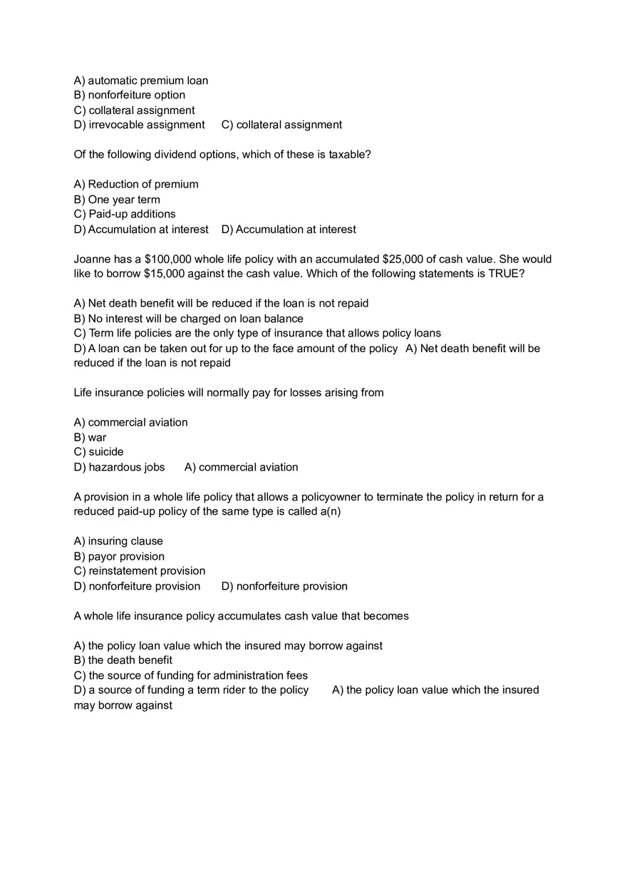 Policy Provisions, Options and Riders - Page 2