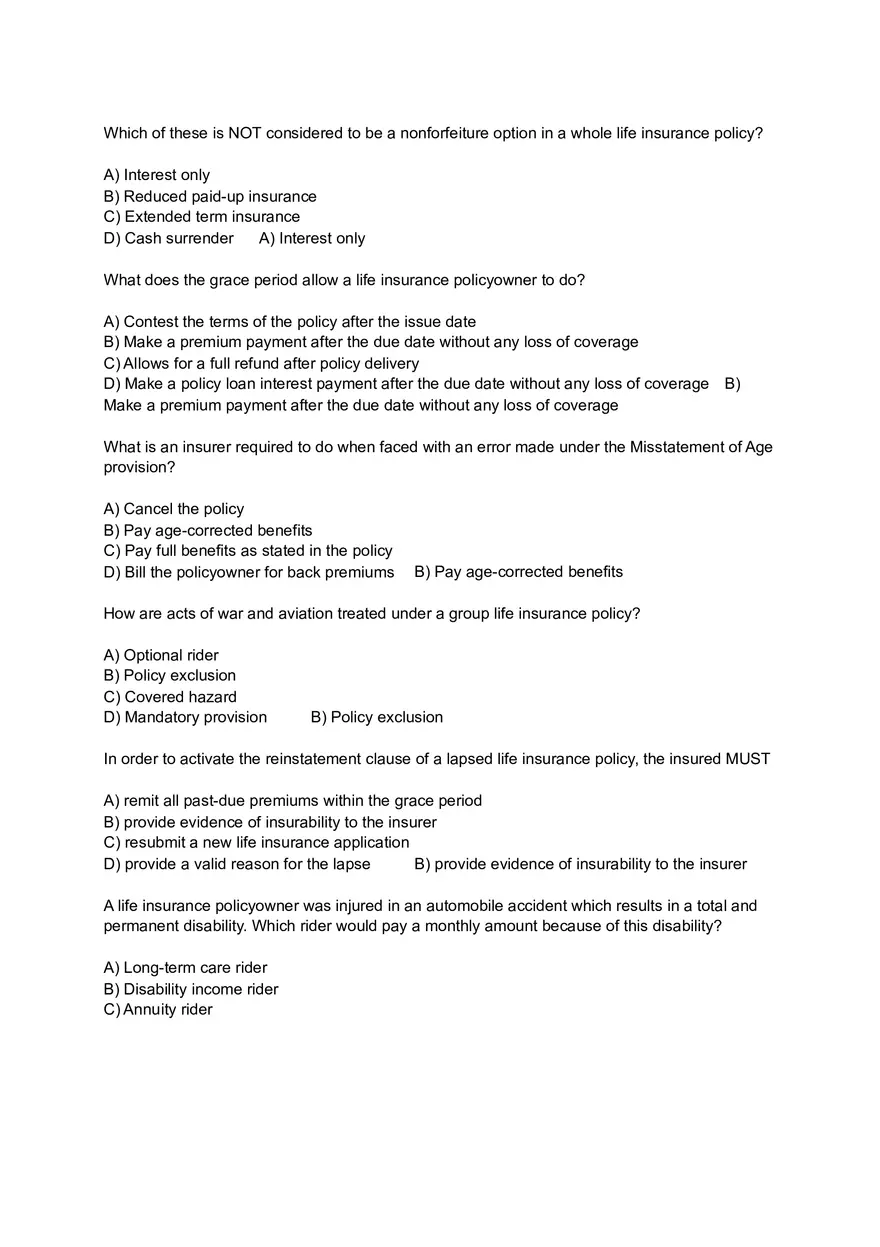 Policy Provisions, Options and Riders - Page 6