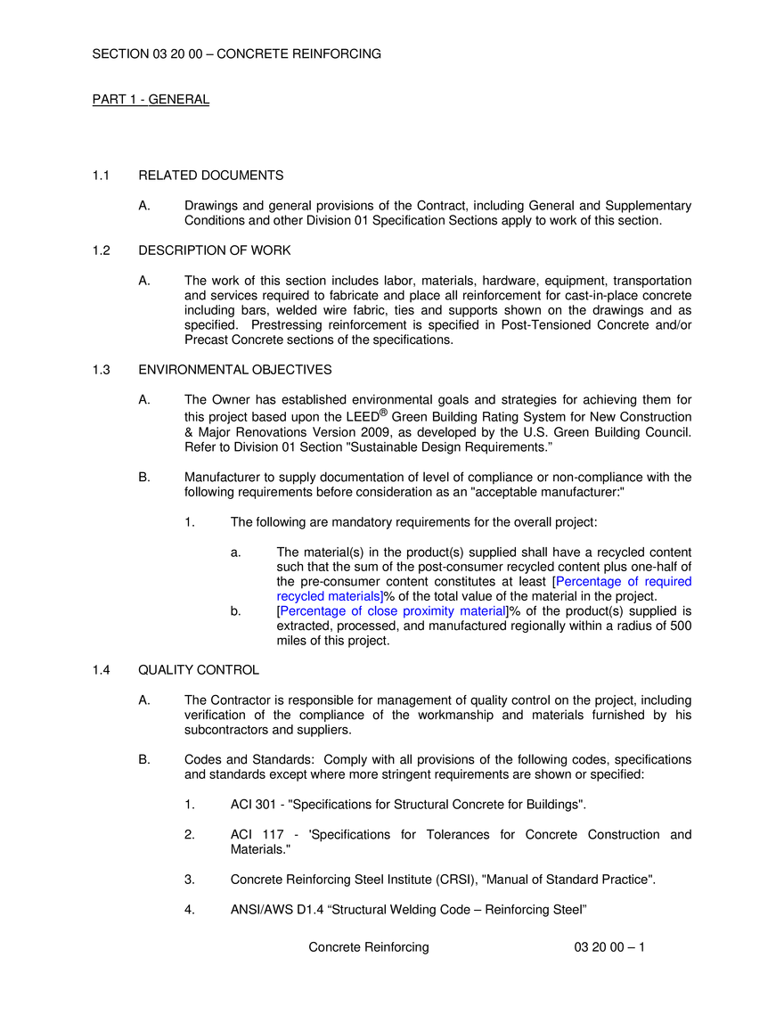 Concrete Reinforcing - Page 1