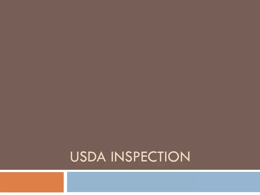 USDA Inspection - Page 1