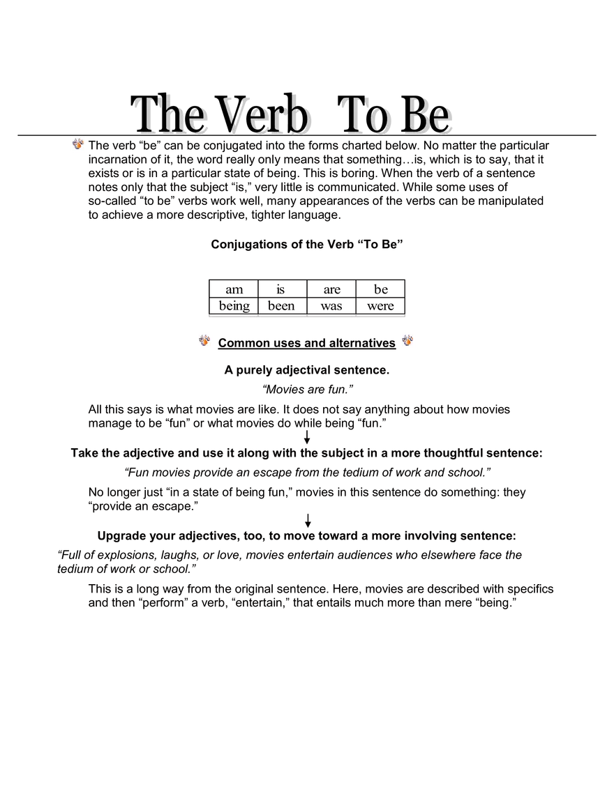 The Verb To Be - Page 1