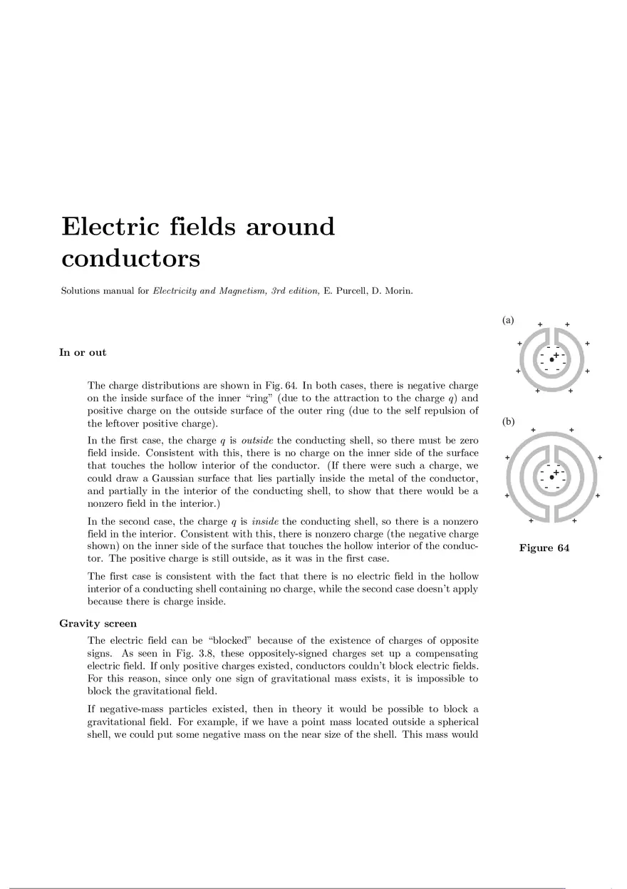 Electric Fields Around Conductors Part 1, Solution Manual - Page 1