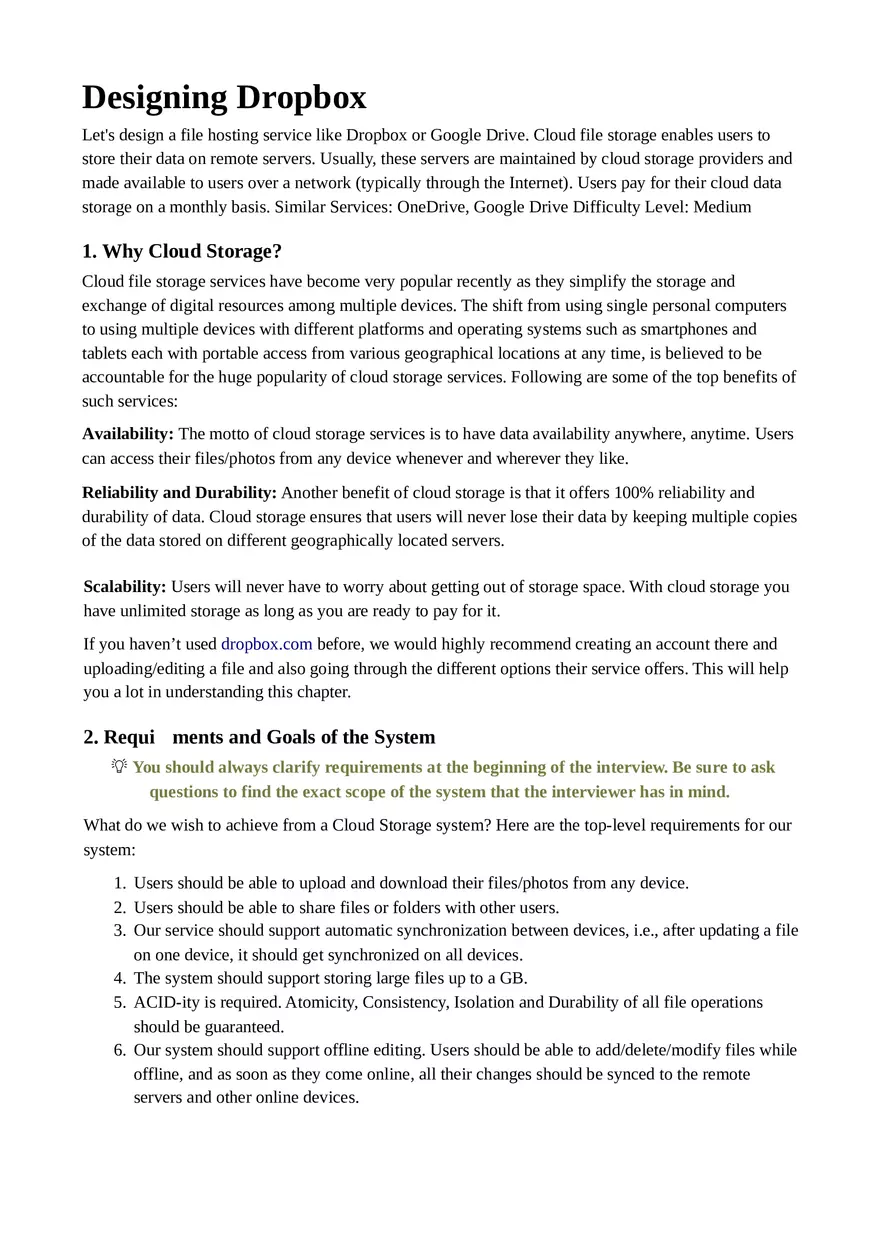 Designing Dropbox - Page 1