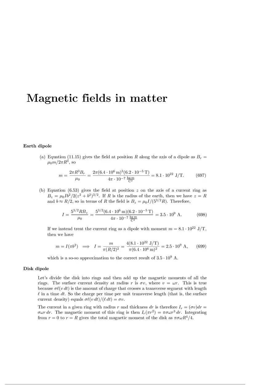 Magnetic Fields in Matter, Solution Manual - Page 1