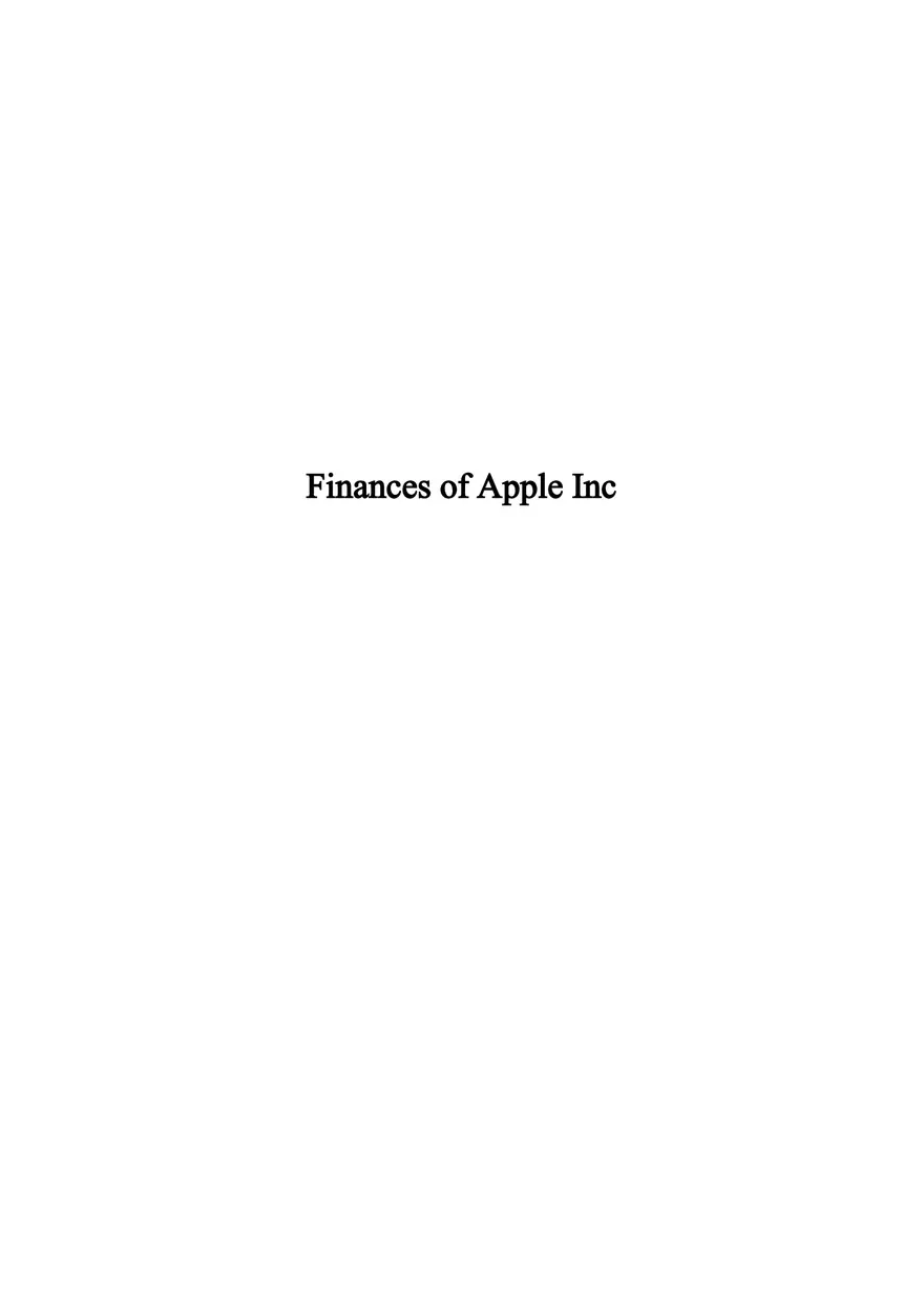 Finances of Apple Inc - Page 1