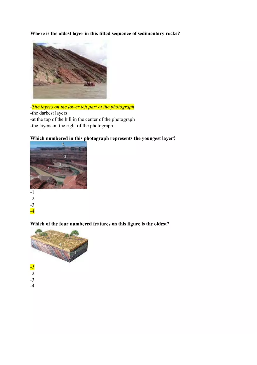 Geology Answer Key (Determine the Relative of the Age of an Igneous Called a Dike) - Page 2