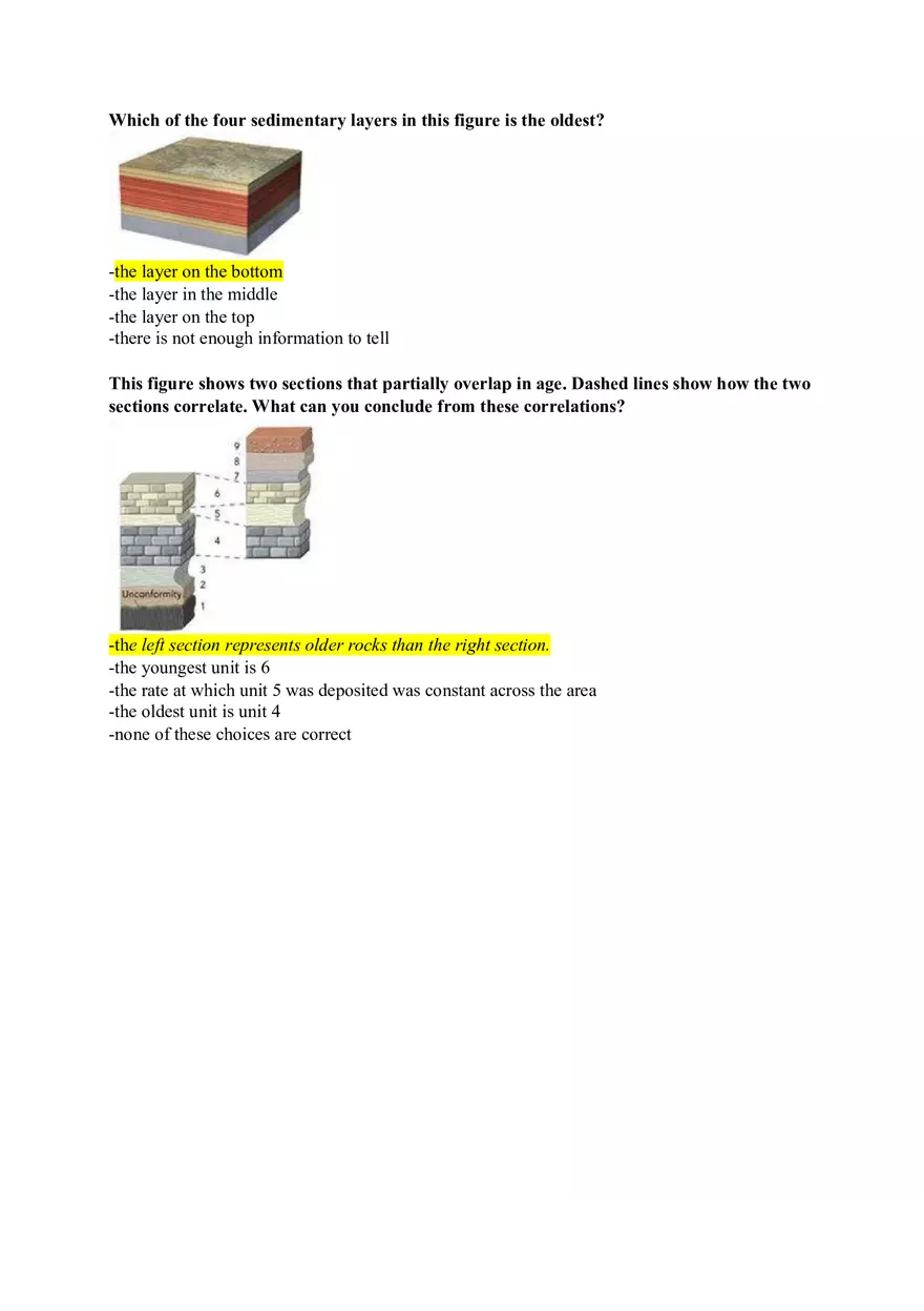 Geology Answer Key (Determine the Relative of the Age of an Igneous Called a Dike) - Page 3