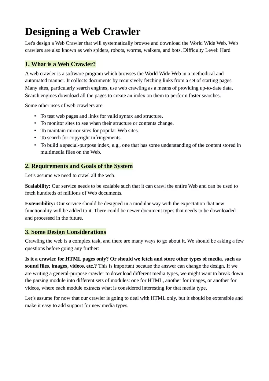 Designing a Web Crawler - Page 1