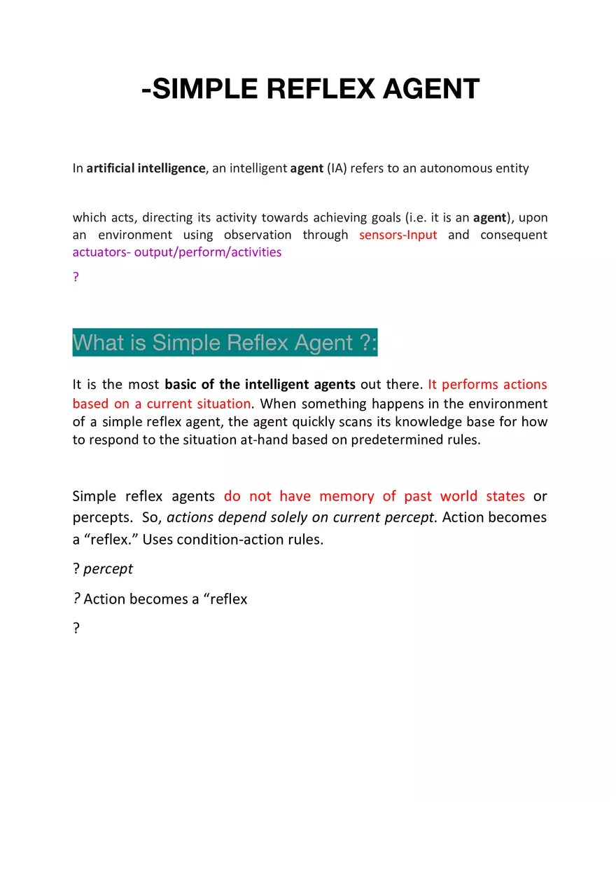 Simple Reflex Agent - Page 1