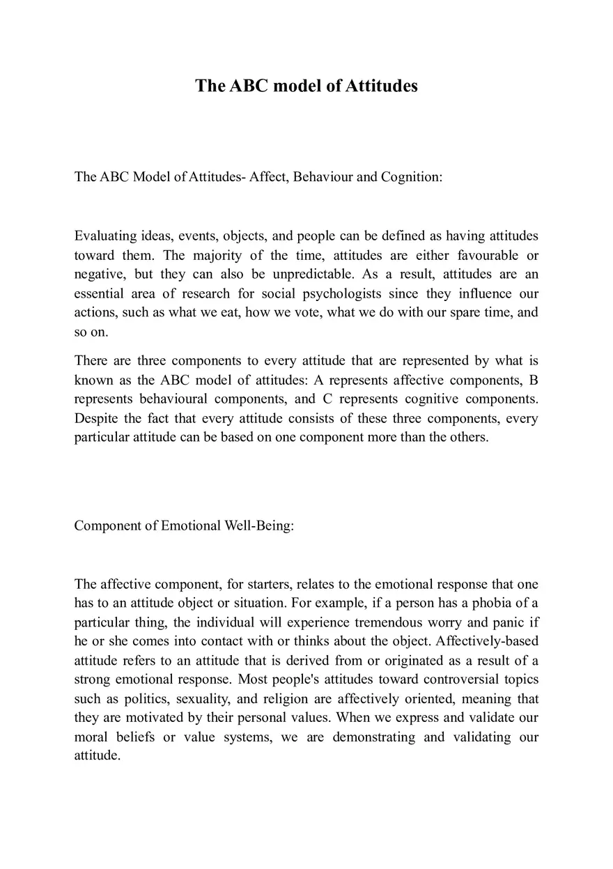 The ABC Model of Attitudes - Page 1