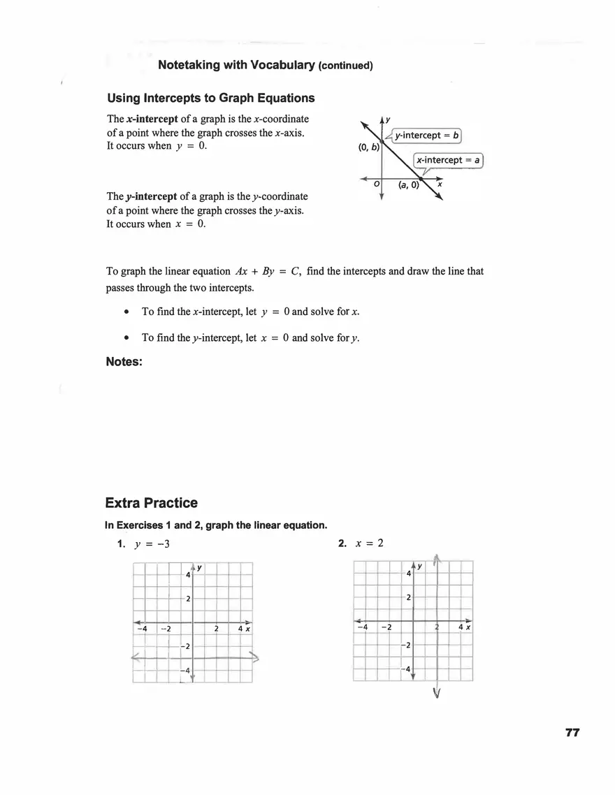 Using lntercepts to Graph Equations - Page 5