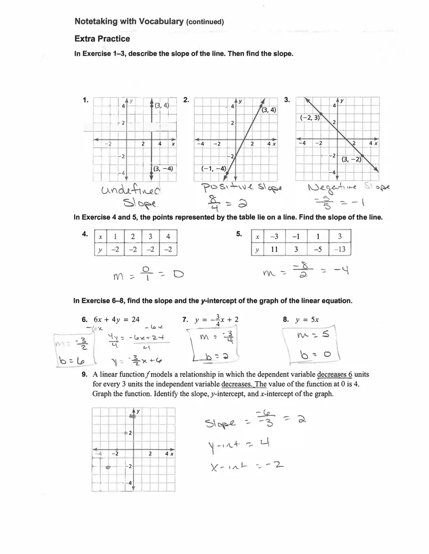 Using lntercepts to Graph Equations - Page 6