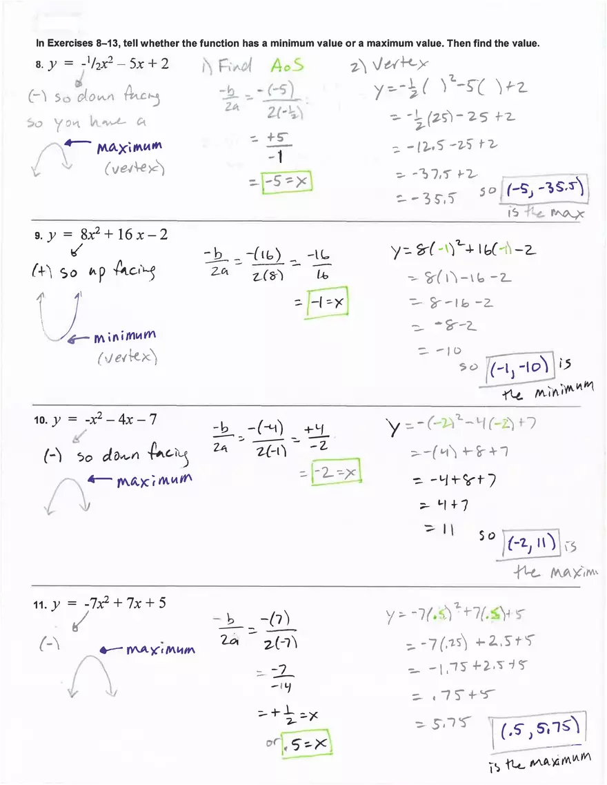 Maximum and Minimum Values Graphing - Page 4