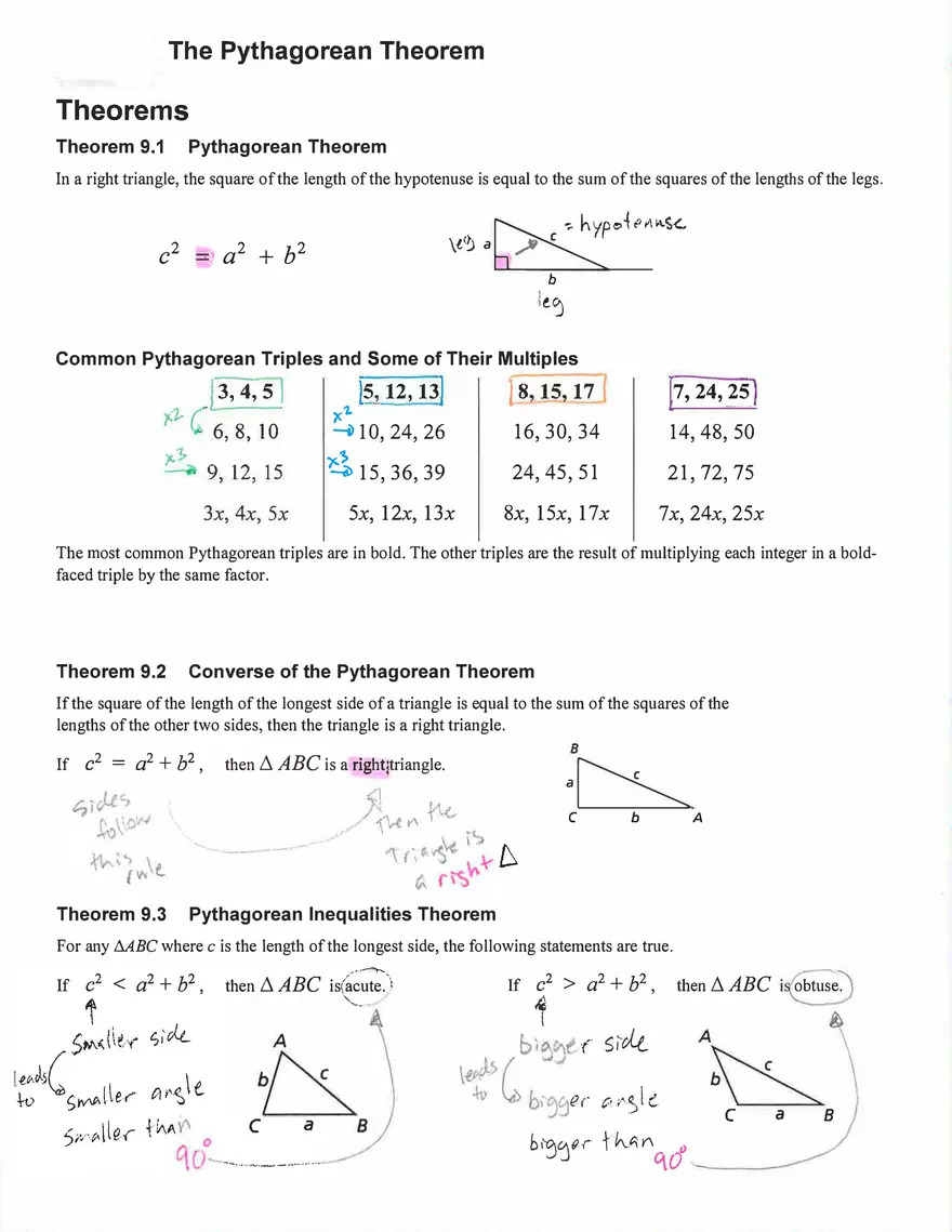 The Pythagorean Theorem - Page 1