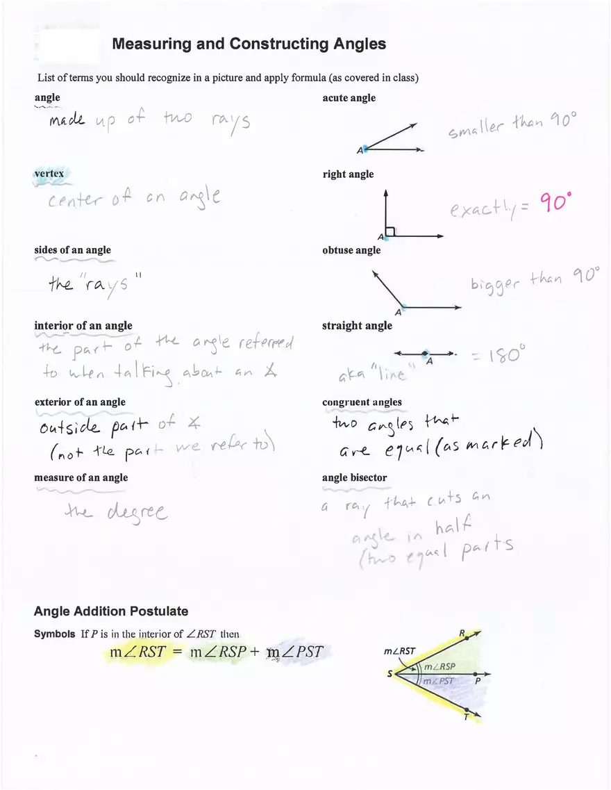 Measuring and Constructing Angles - Page 1