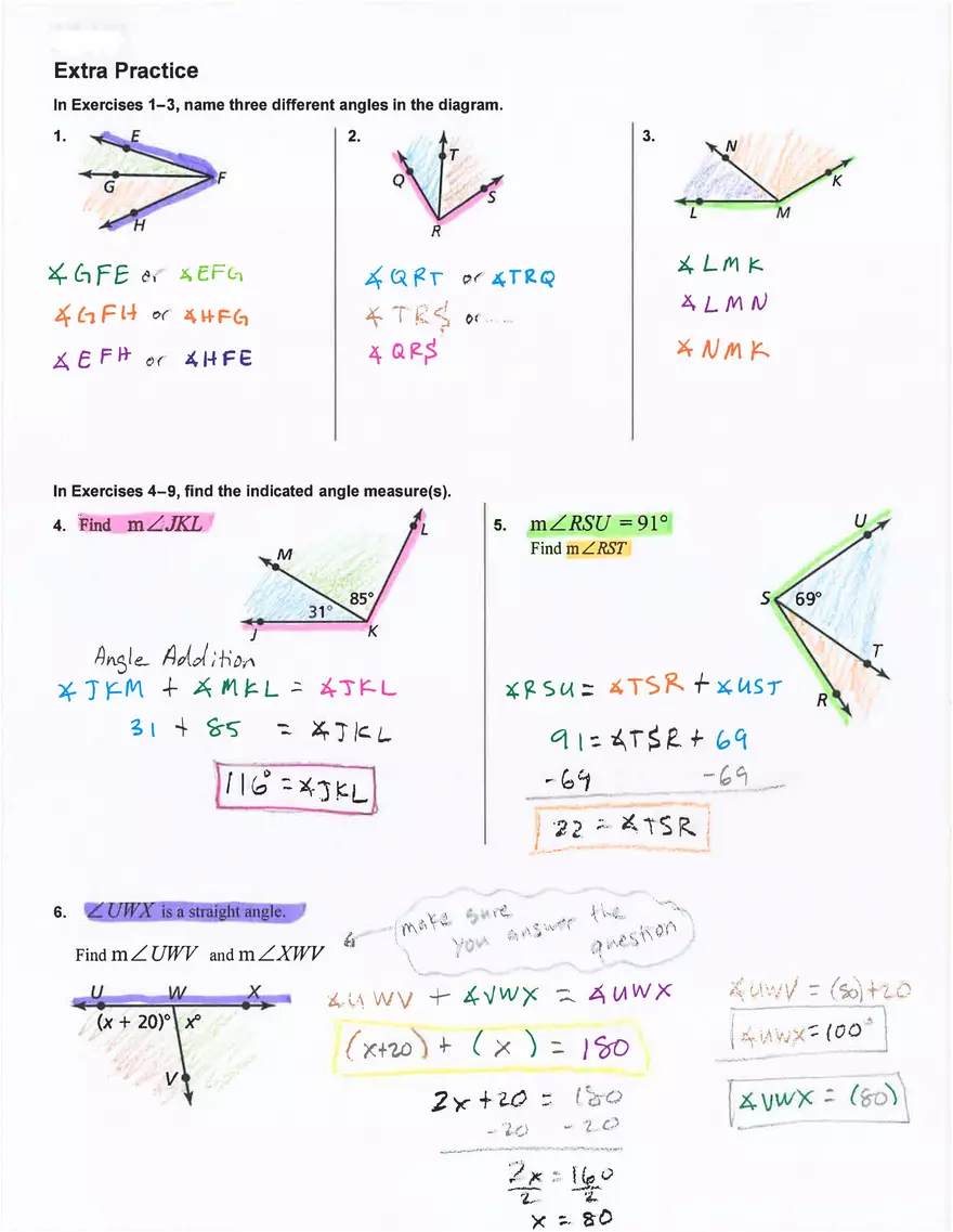 Measuring and Constructing Angles - Page 2