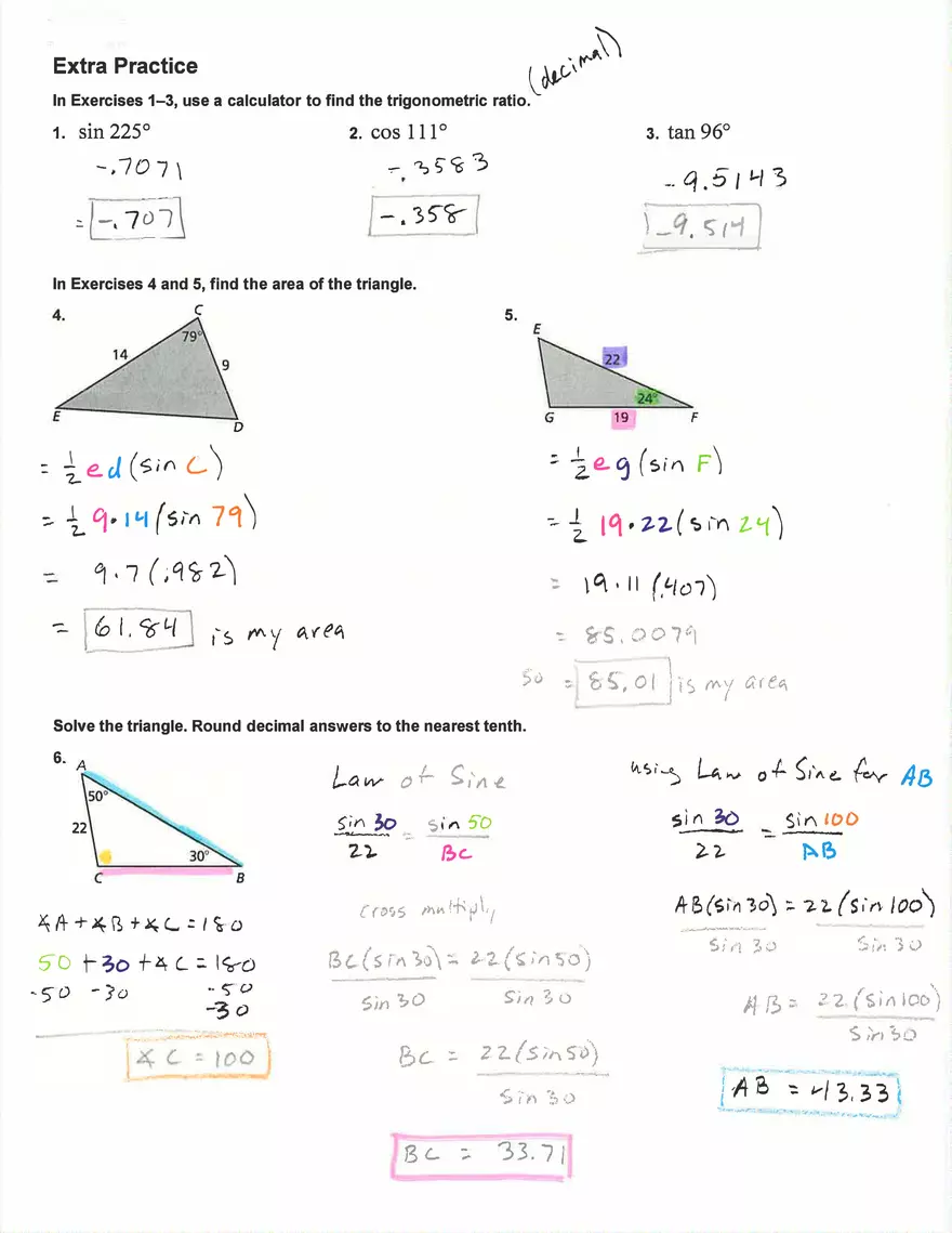 Law of Sines and Cosines - Page 2