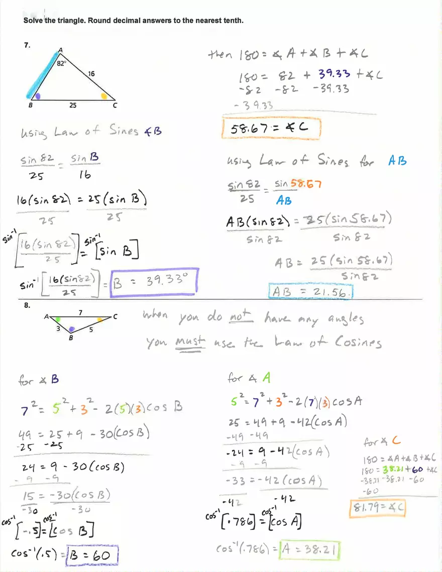 Law of Sines and Cosines - Page 3