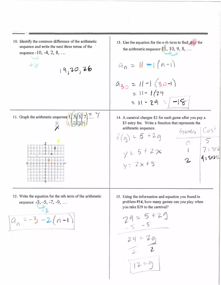 Review Chapter 4 Algebra 1 - Page 3
