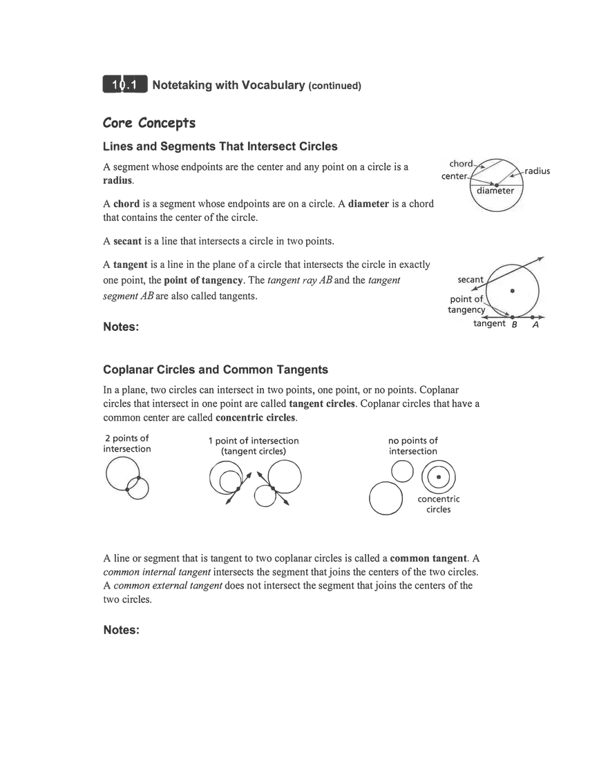 Lines and Segments That lntersect Circles - Page 2