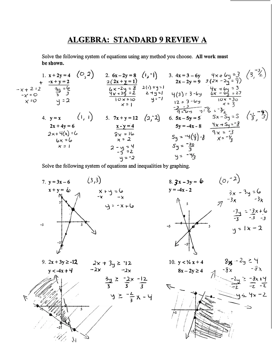Algebra Standard 9 Review А - Page 1