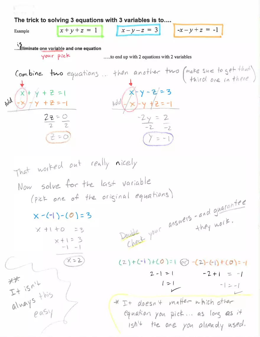 Solving 3 Systems of Equations - Page 2