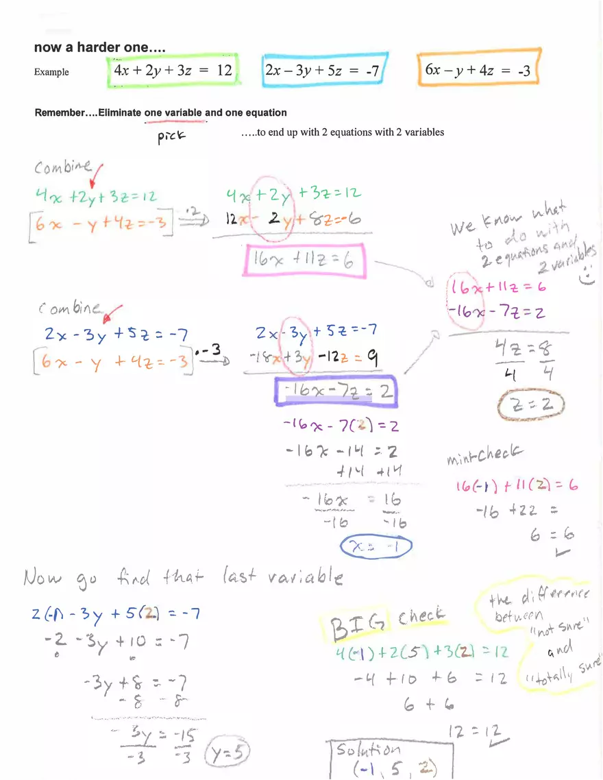 Solving 3 Systems of Equations - Page 3