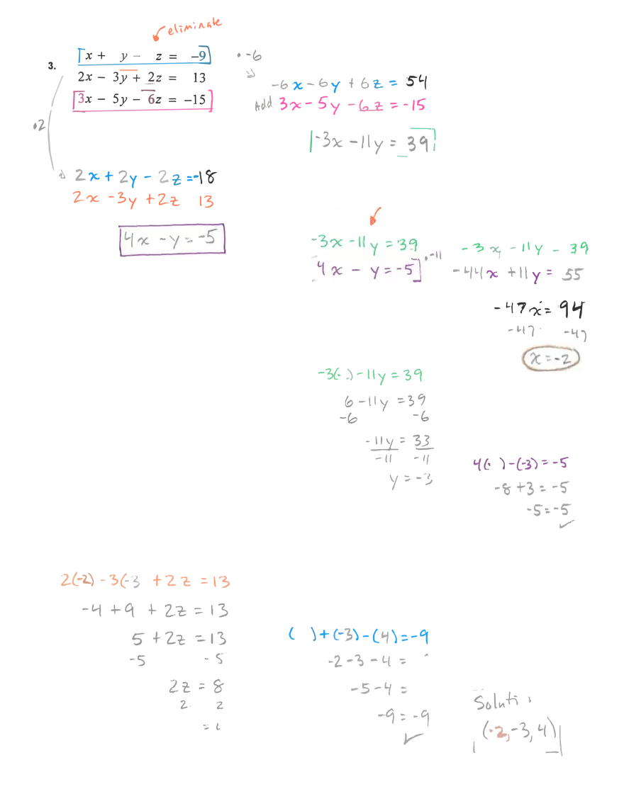 Solving 3 Systems of Equations - Page 6