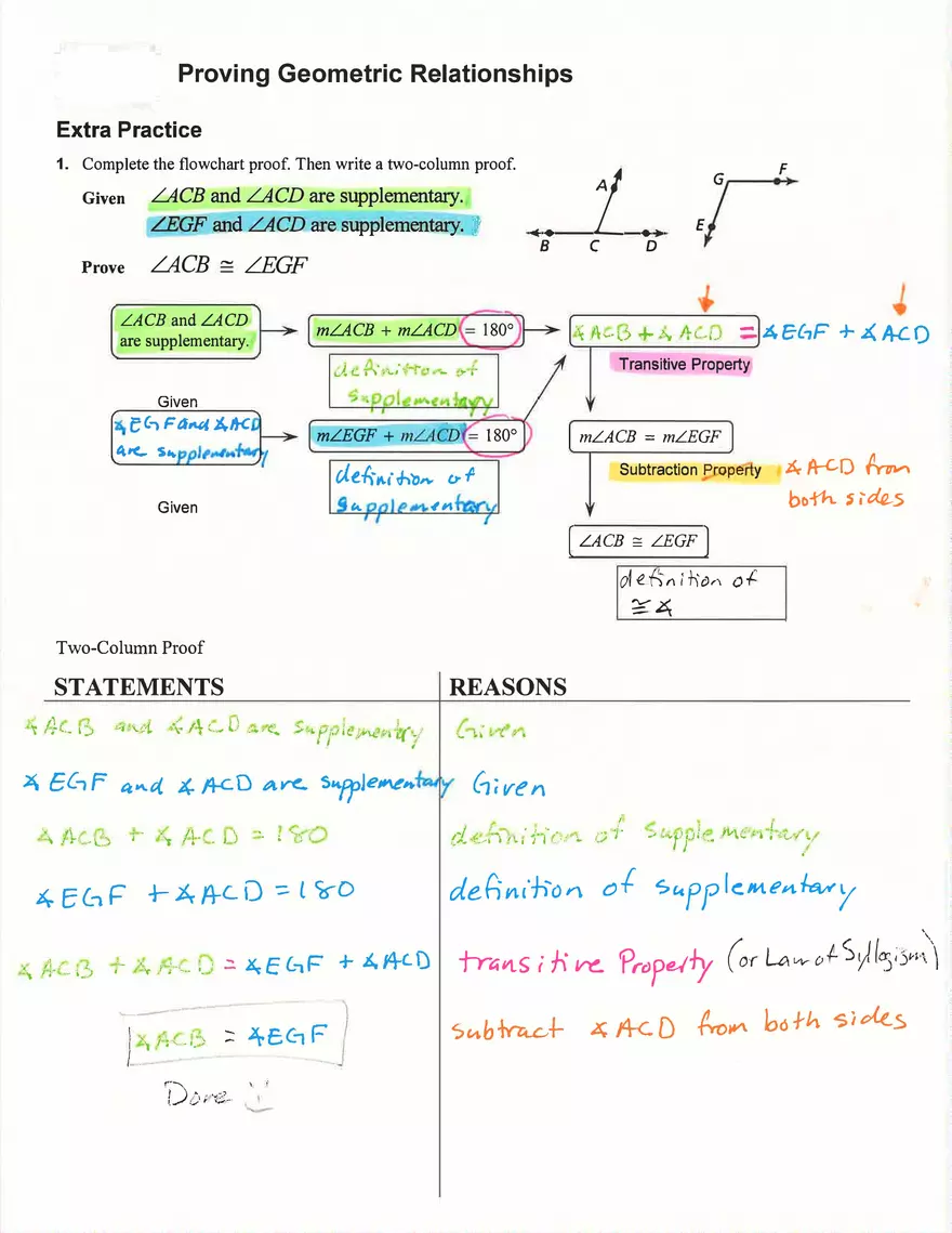 Proving Geometric Relationships - Page 1