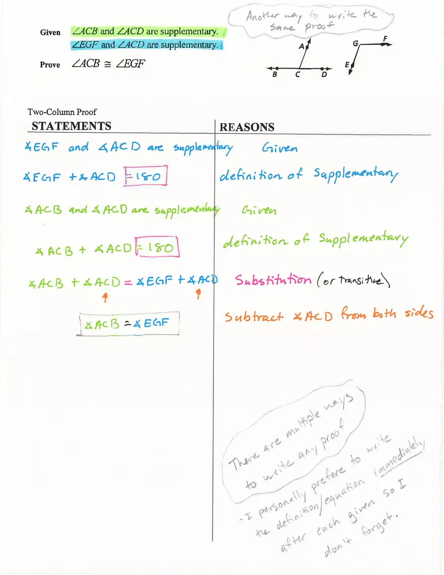 Proving Geometric Relationships - Page 2