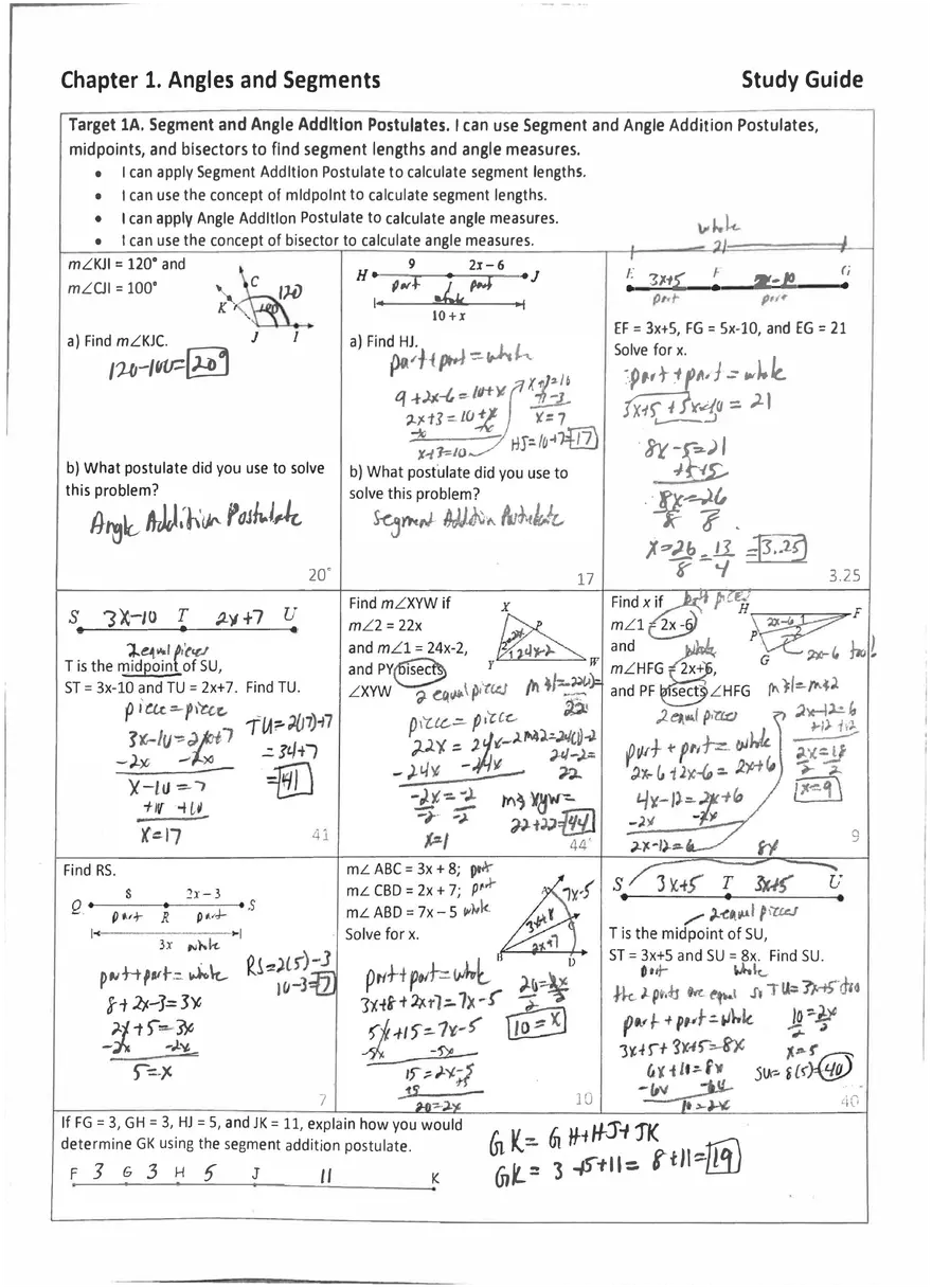 Chapter 1. Angles and Segments - Page 1