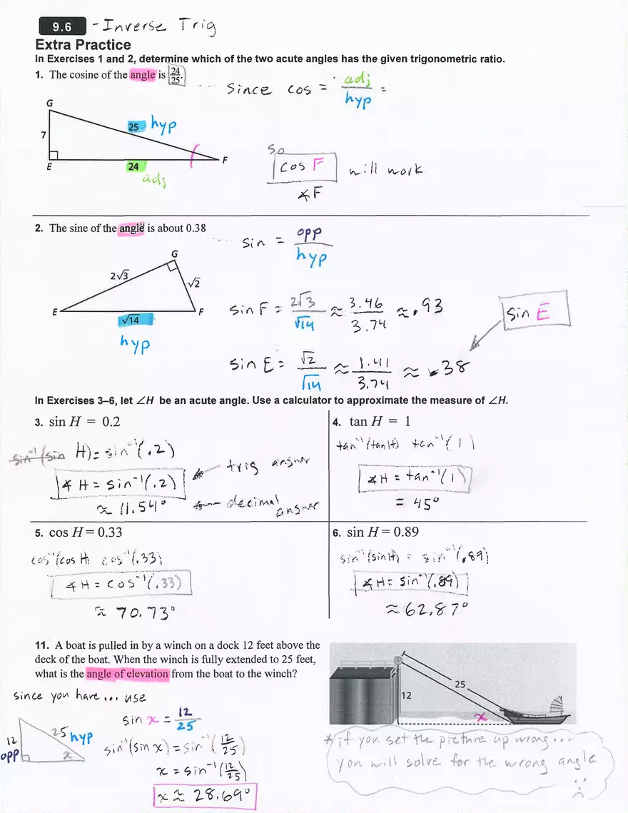 Pre Solving Right Triangles - Page 2