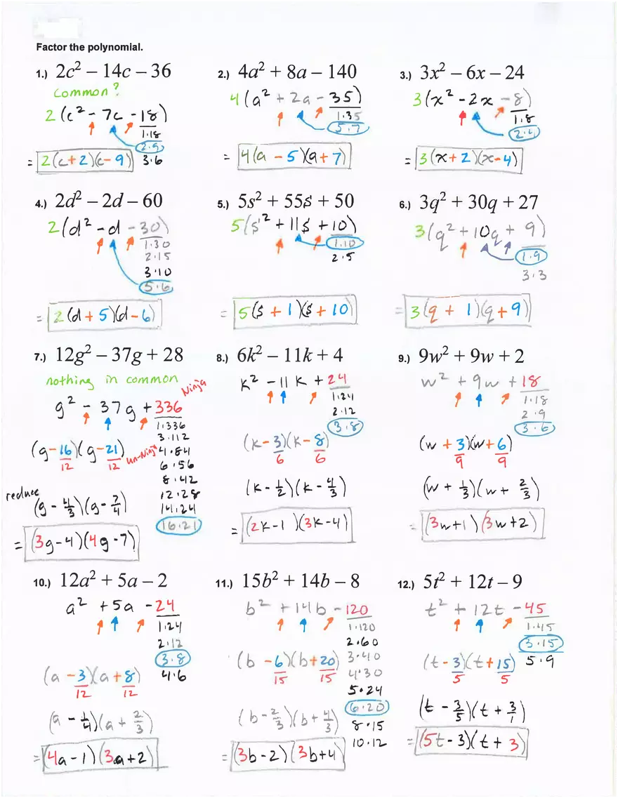 Factor the polynomial of Algebra - Page 2