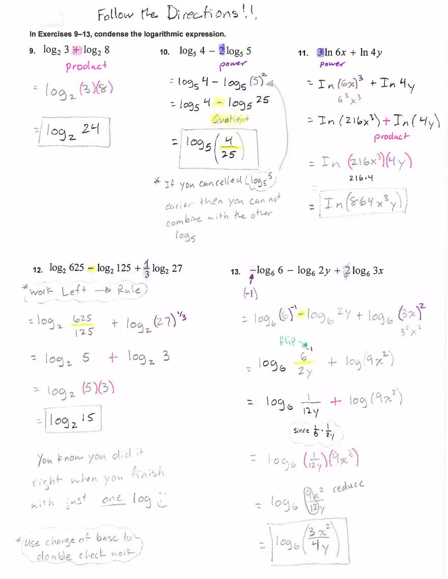Properties of Logarithms Algebra - Page 3