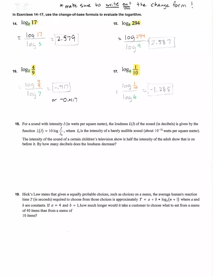 Properties of Logarithms Algebra - Page 4