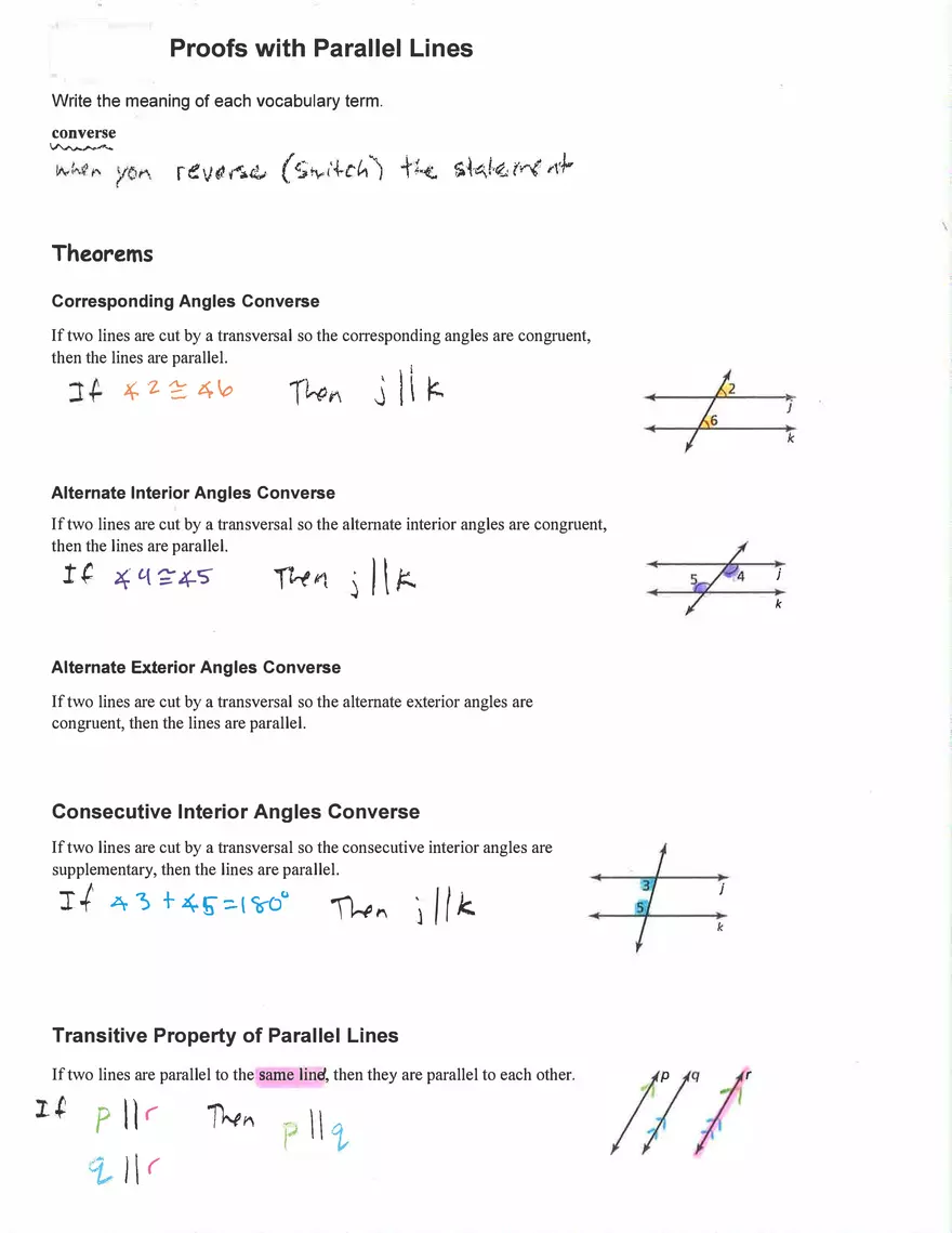 Proofs with Parallel Lines - Page 1