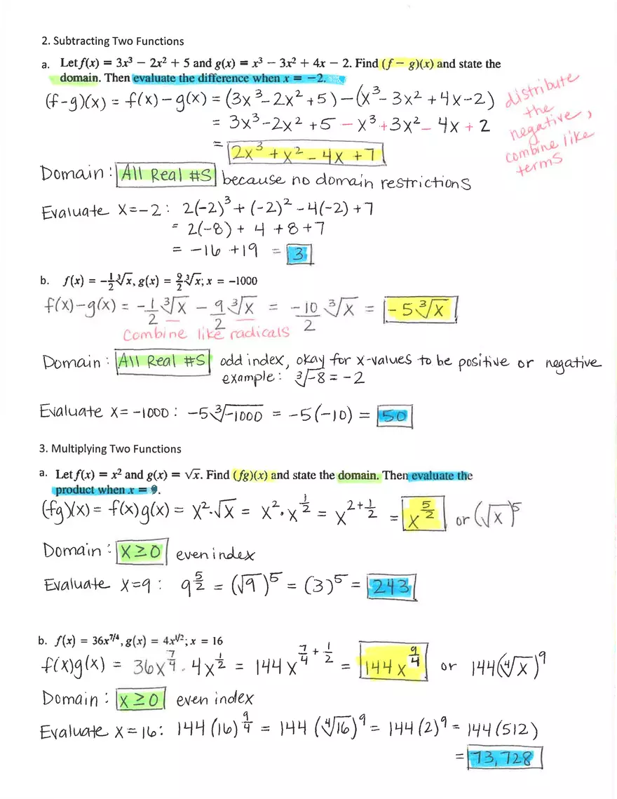 Performing Function Operations - Page 2