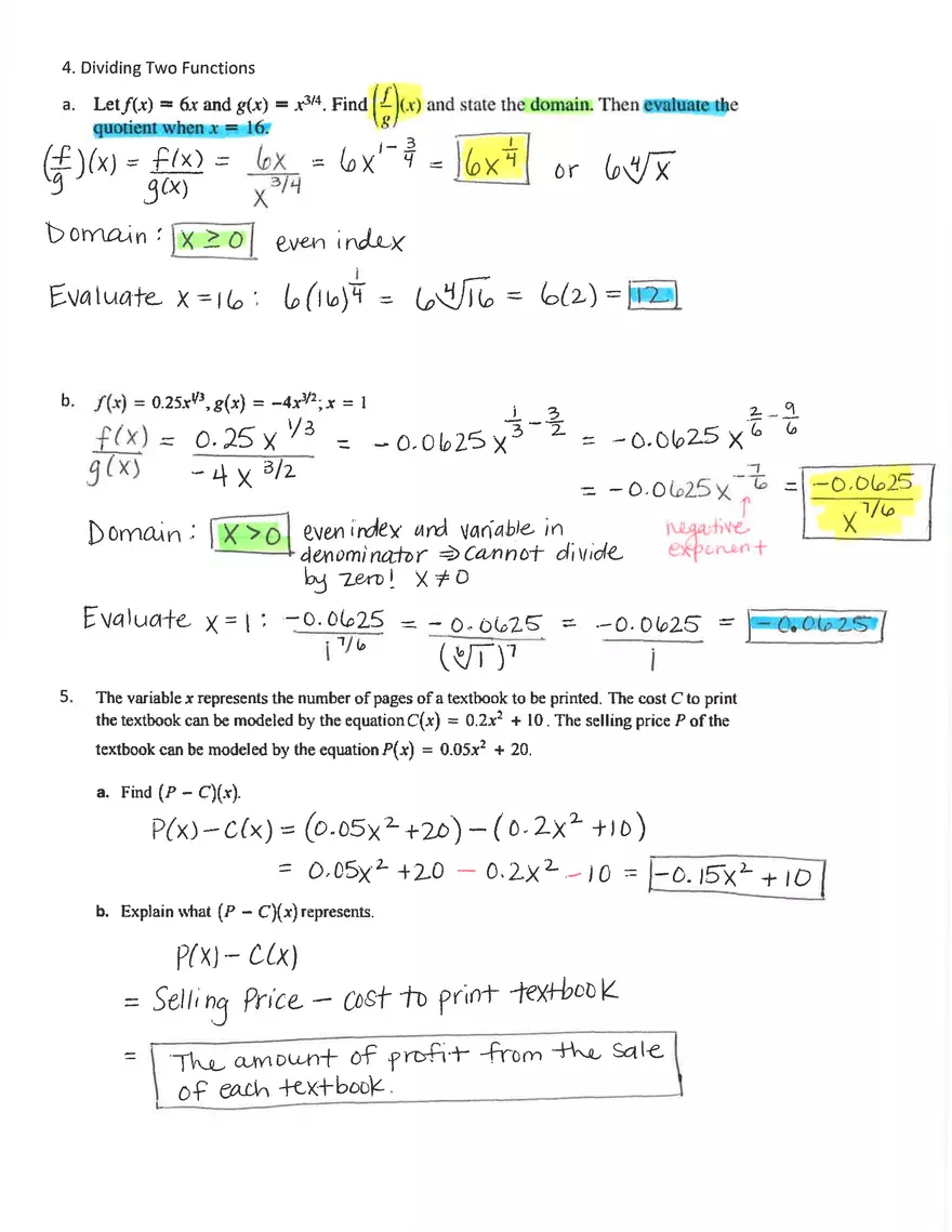 Performing Function Operations - Page 3