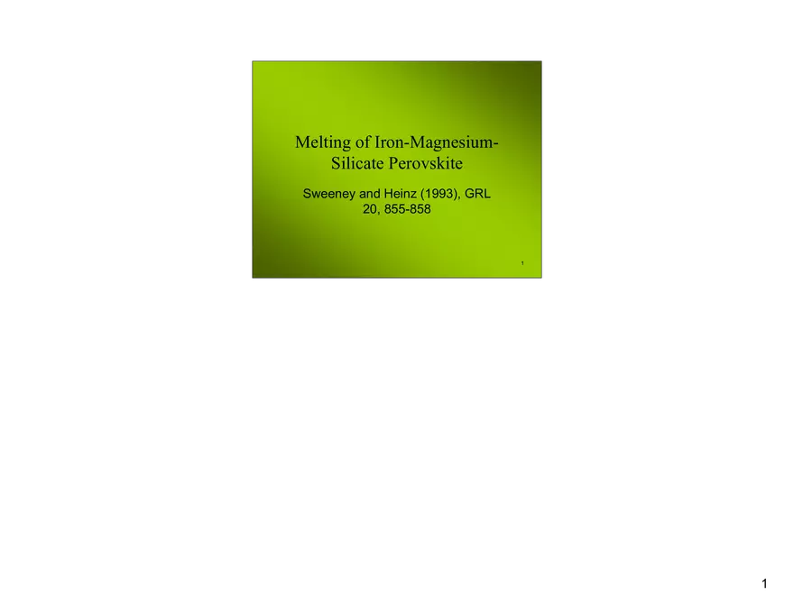 Melting of Iron-Magnesium-Silicate Perovskite - Page 1