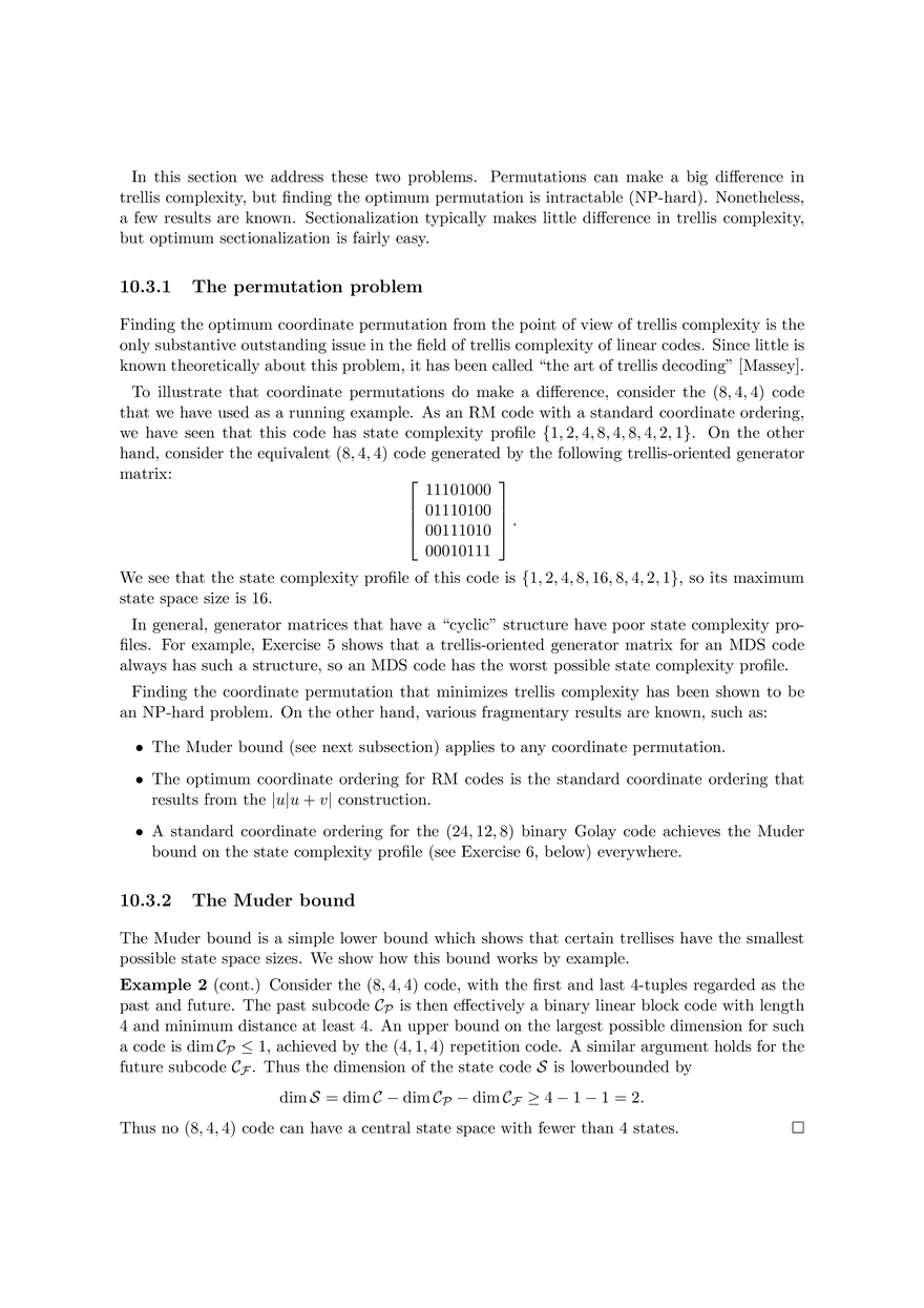 Trellis Representations of Binary Linear Block Codes - Page 4