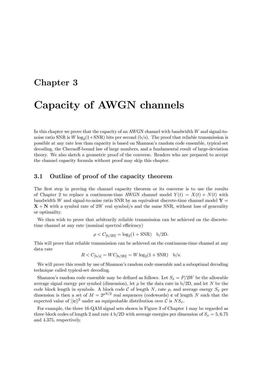 Capacity of AWGN Channels - Page 1