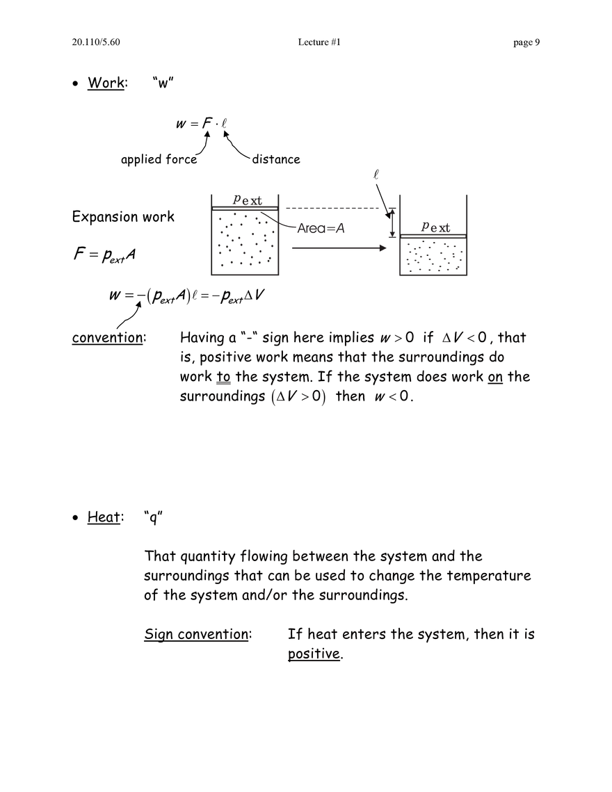 Introduction to Thermo; 0th Law; Temperature; Work; Heat - Page 9