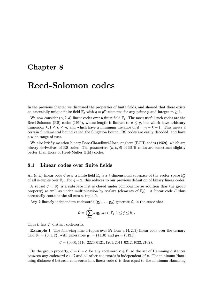 Reed-Solomon Codes - Page 1