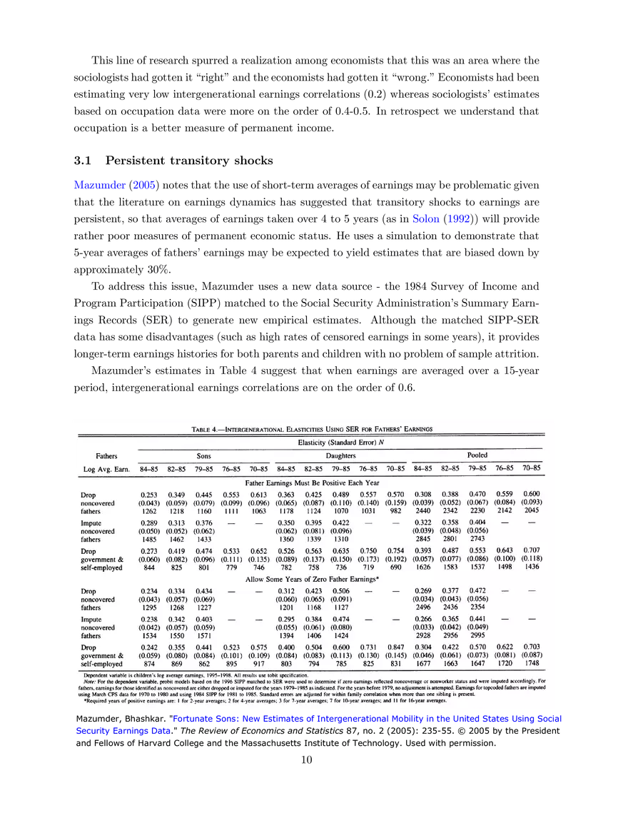 Intergenerational Mobility: Theory, Measurement, and Empirics - Page 34