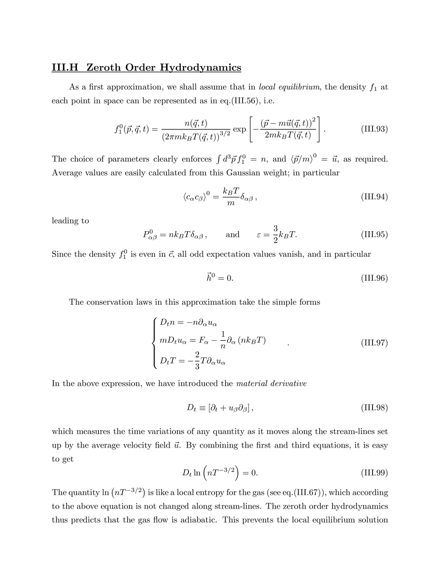 Zeroth Order Hydrodynamics, First Order Hydrodynamics - Page 1