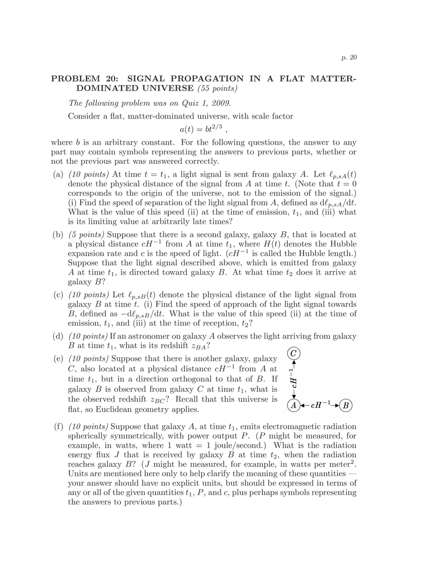 8.286 The Early Universe, Review Problems for Quiz I - Page 12