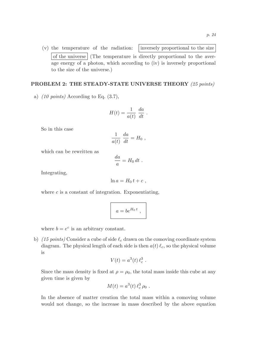 8.286 The Early Universe, Review Problems for Quiz I - Page 17