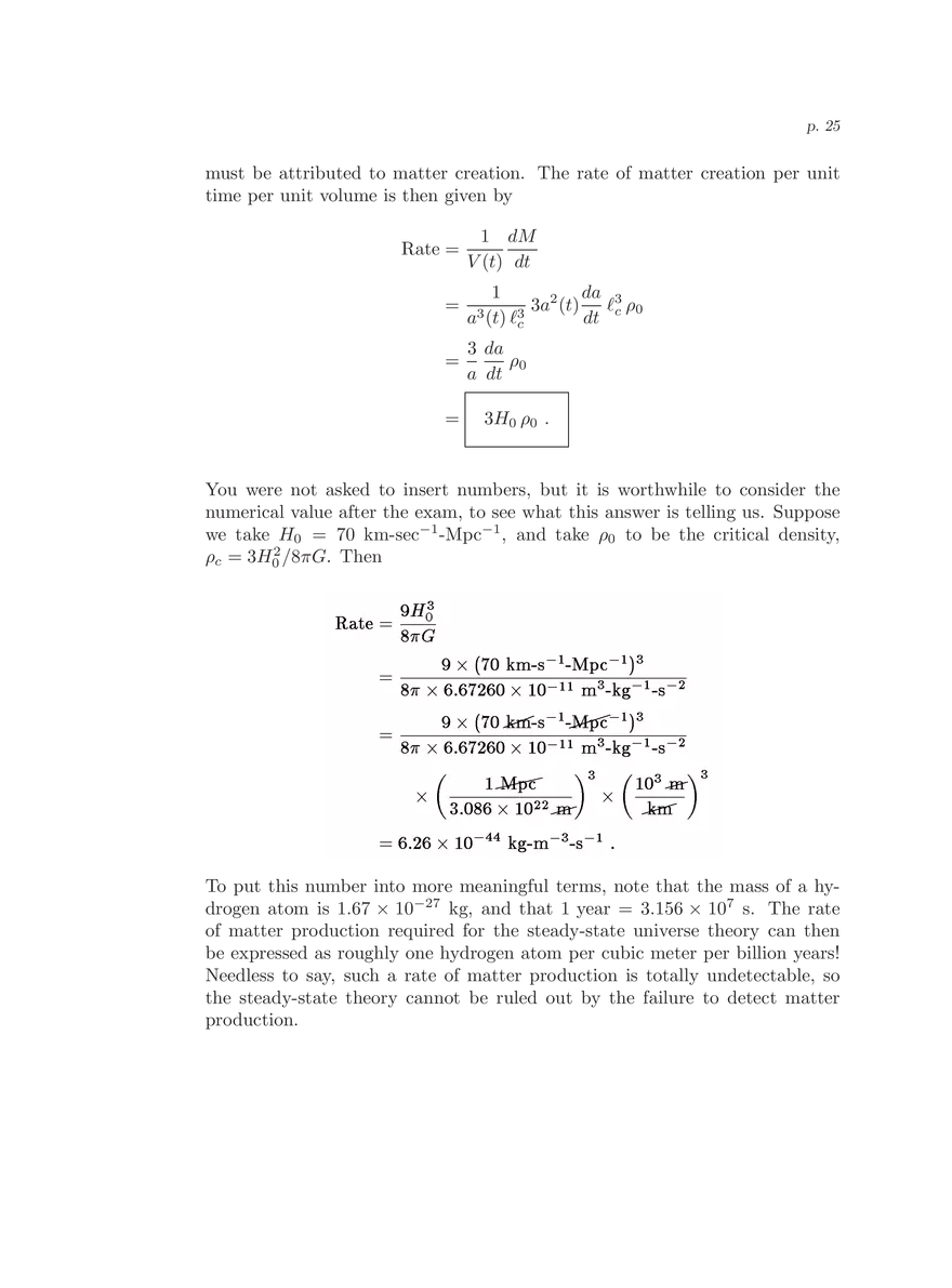 8.286 The Early Universe, Review Problems for Quiz I - Page 18