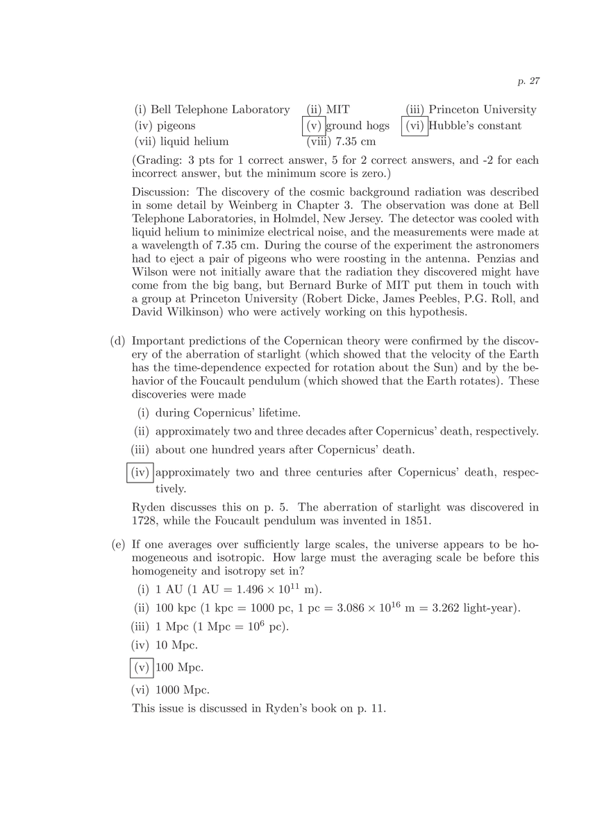 8.286 The Early Universe, Review Problems for Quiz I - Page 20