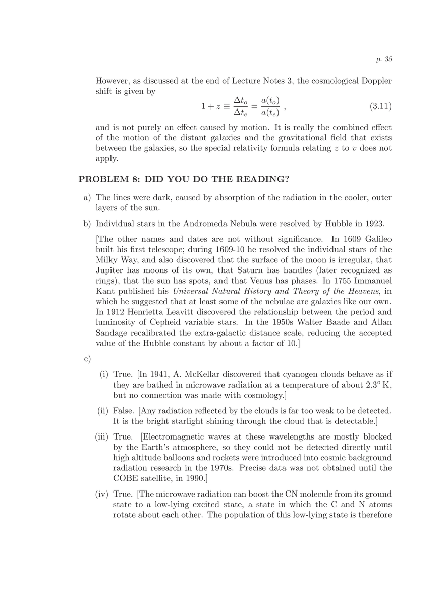 8.286 The Early Universe, Review Problems for Quiz I - Page 29